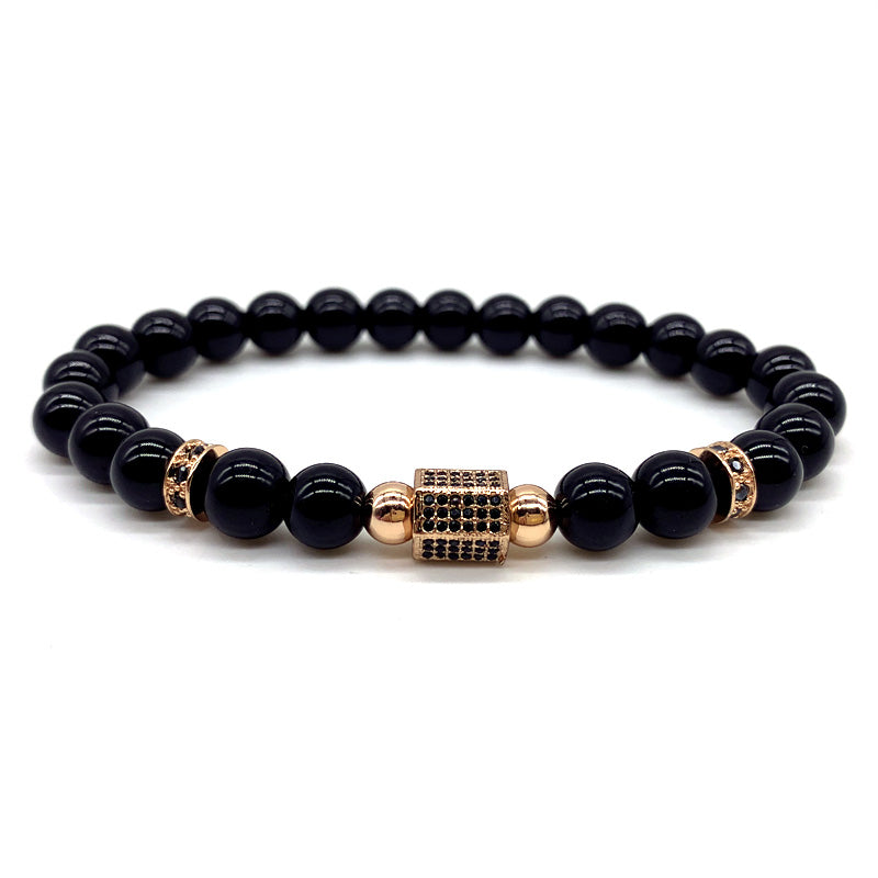 new fashion tube charm bracelet men temperament pave CZ matte beaded bracelet for men jewelry gift