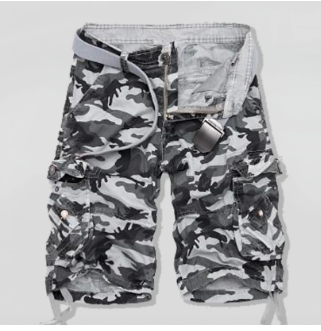 Loose casual camouflage tooling shorts