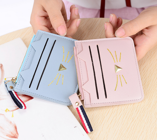 Cute Cat Women Wallet Mini Small Card Holder Clutch Bags Wallet woman Girl teenager