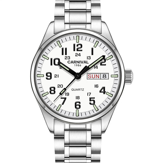 Luminous Mechanical Large Digital Double Calendar Quartz Watch