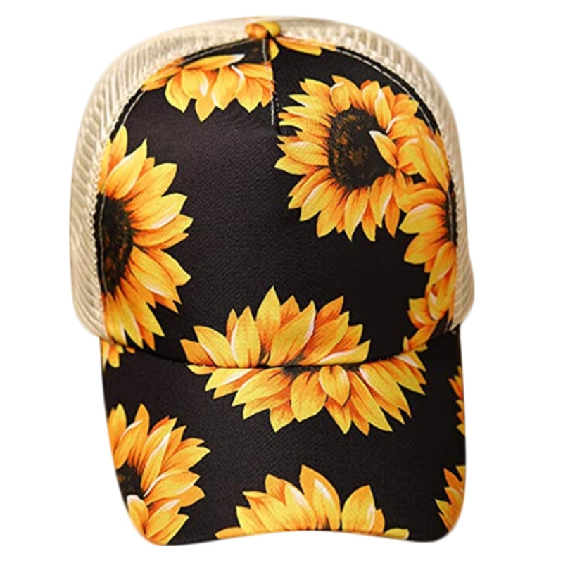 Hat Female Spring And Summer Jacquard Baseball Cap Printed Cross Ponytail Autumn Cap Student Sunscreen Net Cap