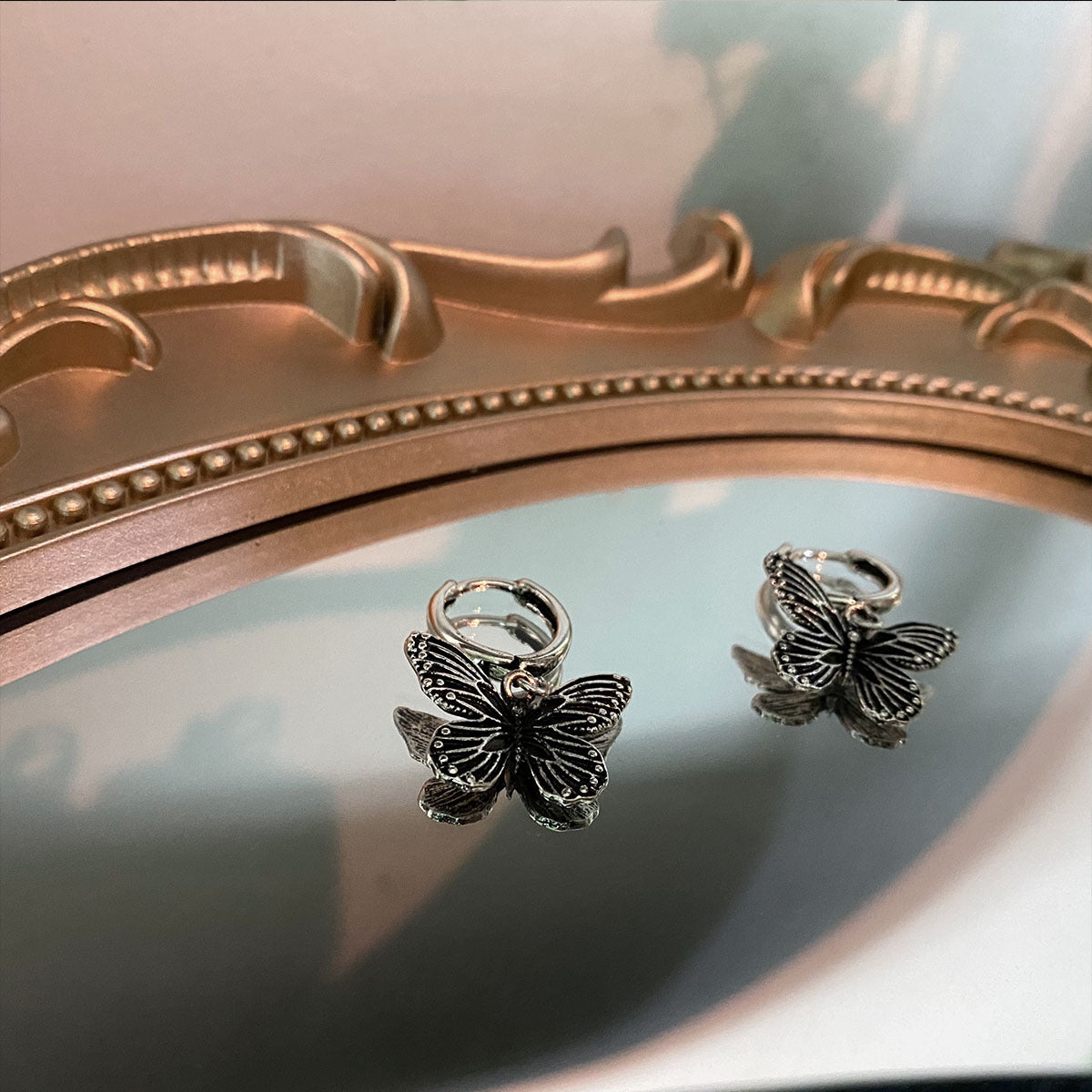 Hong Kong Style Retro Butterfly Shape Earrings Earrings Women