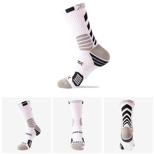 Trendy Hit Color Long Barrel Basketball Socks Men