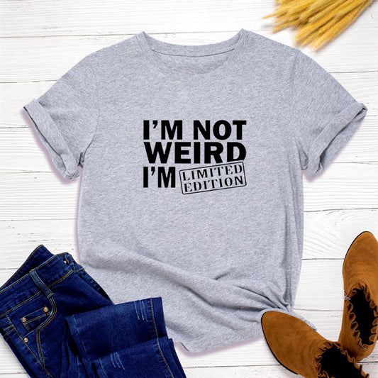 European And American Women's Letters Loose Round Neck Short-Sleeved T-Shirt Women