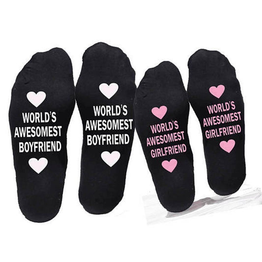 Unisex Men Women Cotton Socks Printing Letter Funny Socks For Boyfriend Girlfriend Valentine's Day Gift