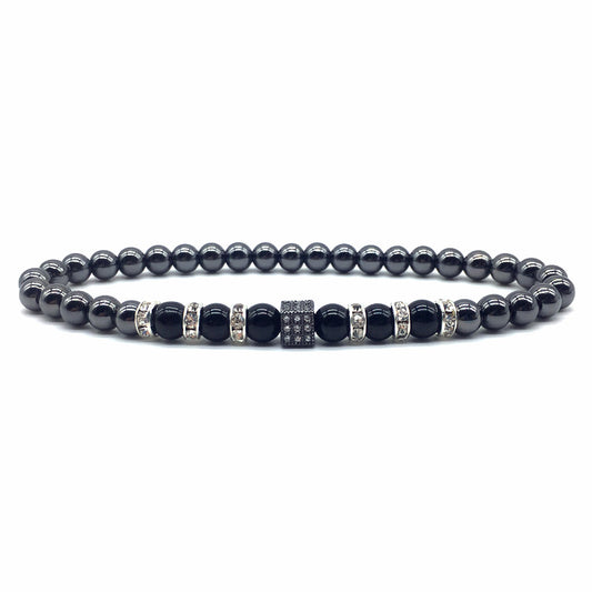 cube charm bracelet men 2022 new vintage handmade pave CZ stone bead bracelet for men jewelry gift