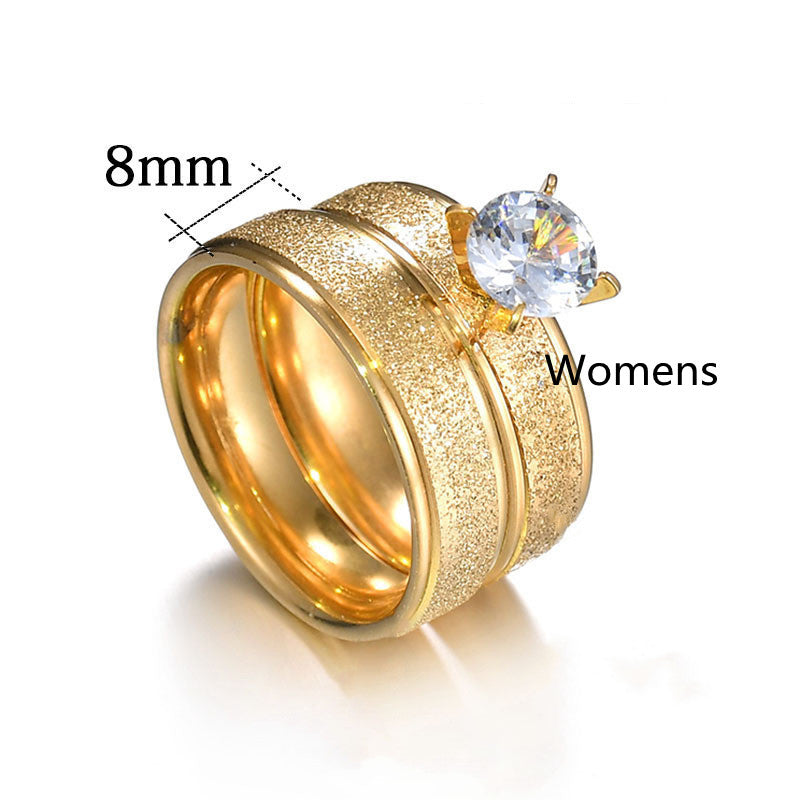 Stainless Steel Ring Korean Frosted Couple Ring For Men And Women