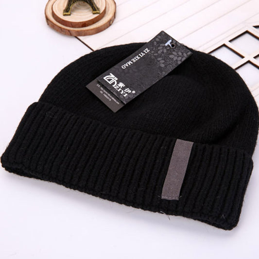 Plus velvet thick double layer men's wool hat