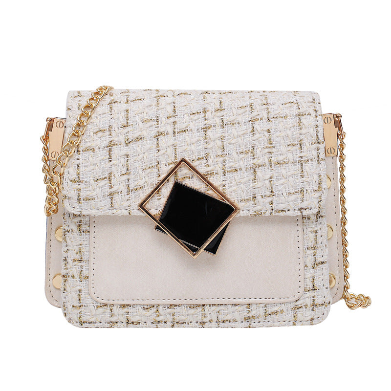 Woolen fashion simple messenger bag female chain bag