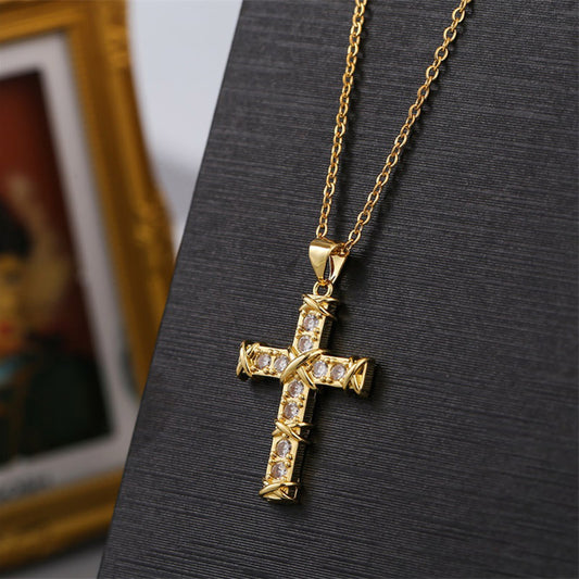 Zircon Cross Necklace Women