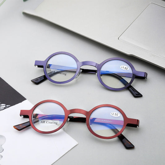 Metal anti-blue reading glasses