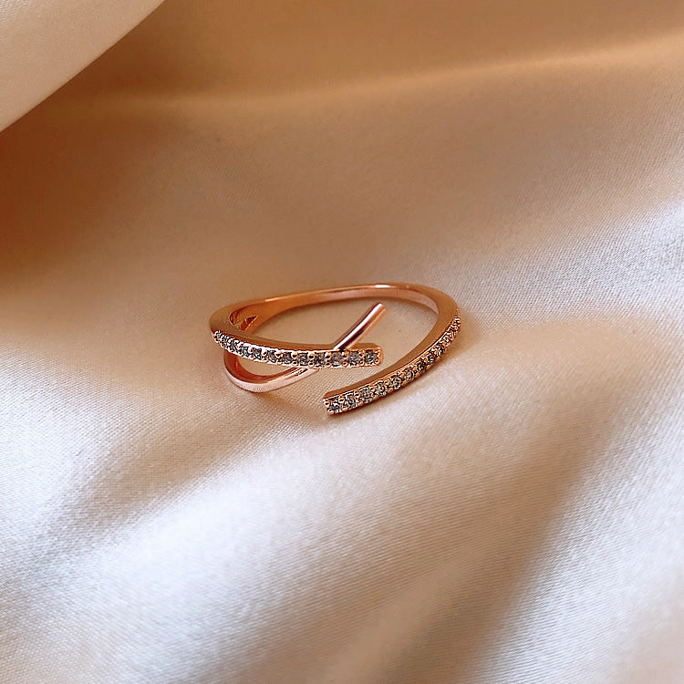 Woven Twist Net Celebrity Ring Women