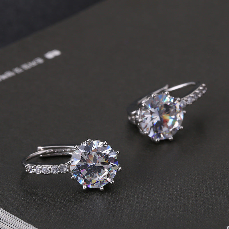 Zircon Earrings Japan And South Korea Simple Temperament Earrings Women