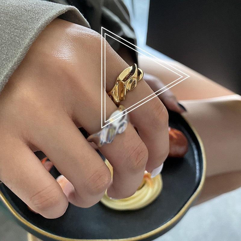Trendy Irregular Geometric Ring Women