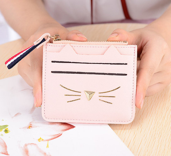 Cute Cat Women Wallet Mini Small Card Holder Clutch Bags Wallet woman Girl teenager