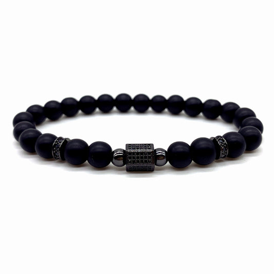 new fashion tube charm bracelet men temperament pave CZ matte beaded bracelet for men jewelry gift