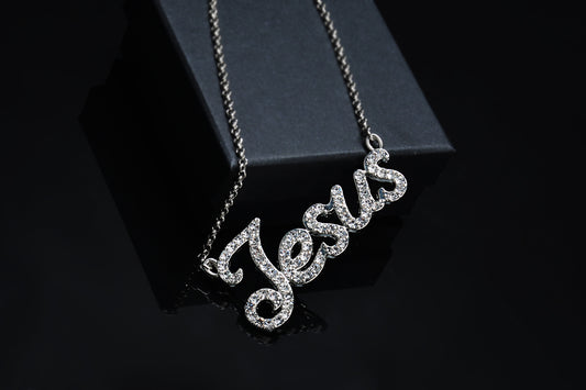 Letter Crystal Women Full Diamond Necklace