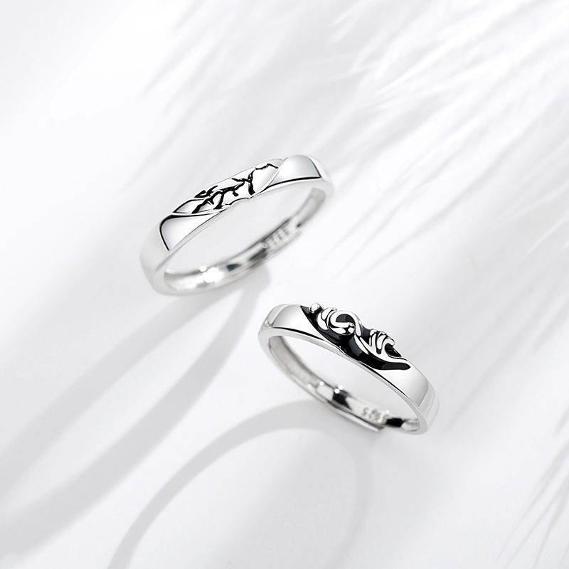 New S925 Sterling Silver Couple Ring Pair Ring Men And Women