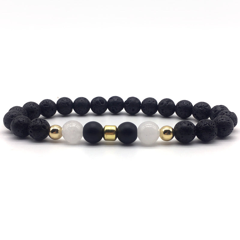 2022 classic strand bracelet men simple temperament lava stone matte beaded bracelet for men jewelry gift