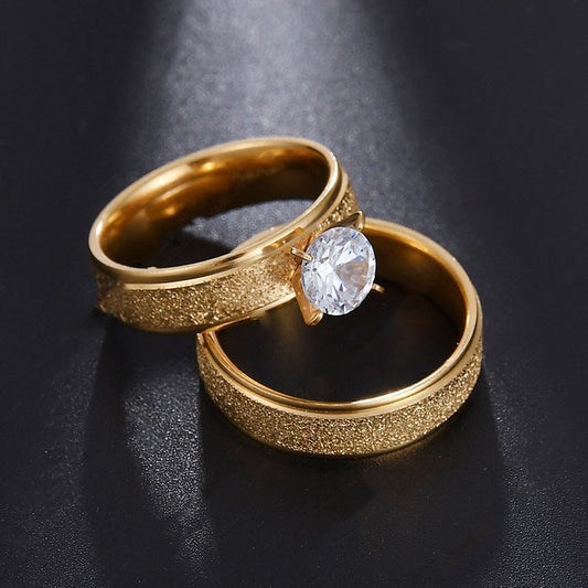 Stainless Steel Ring Korean Frosted Couple Ring For Men And Women