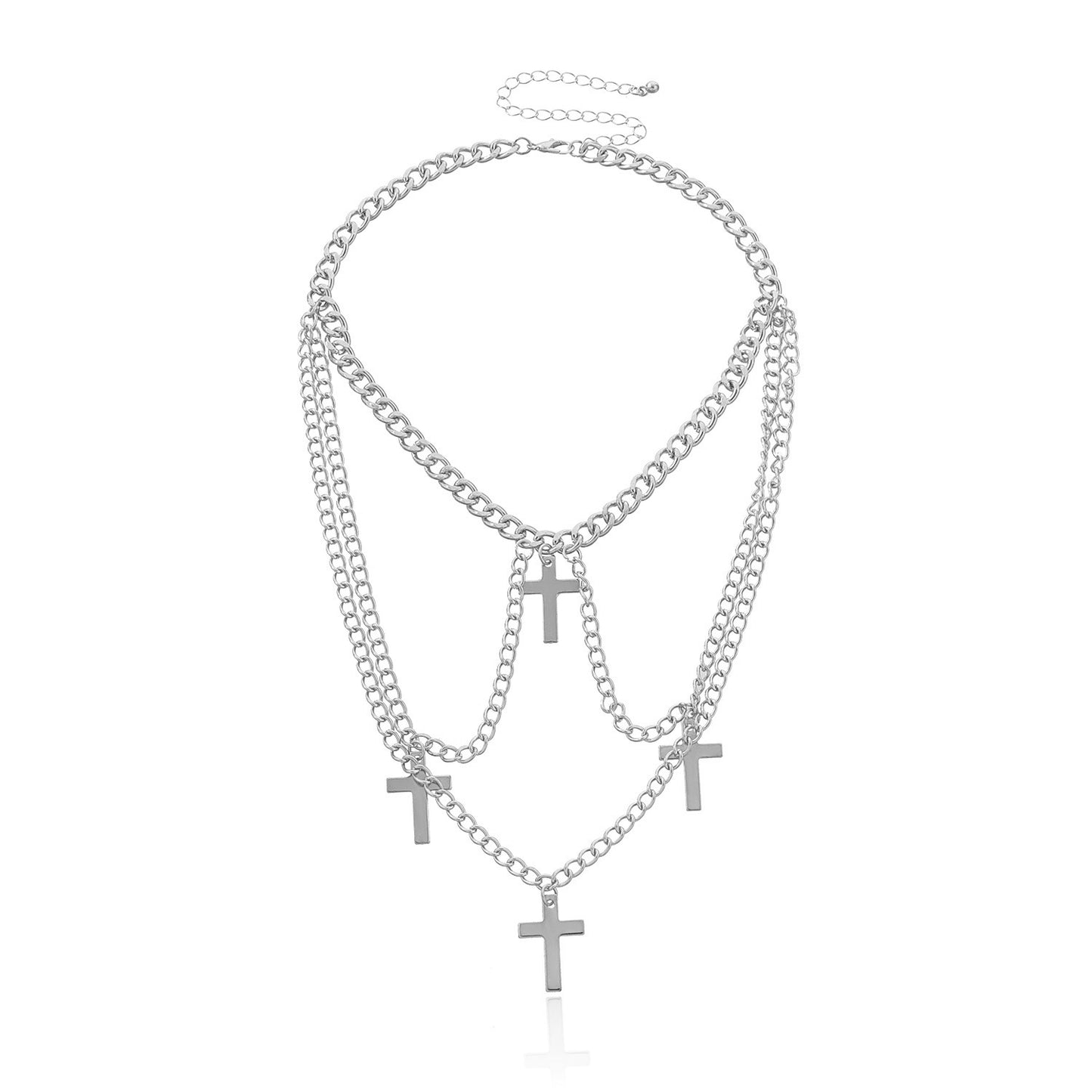 Fashion Trend Multi-layered Cross Pendant Women