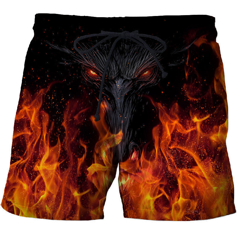 3D Shorts Fun Printing Breathable Sports Swimming Trunks Men