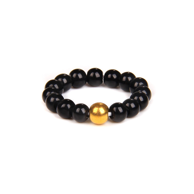 4mm Natural Stone Beads Elastic Ring Women