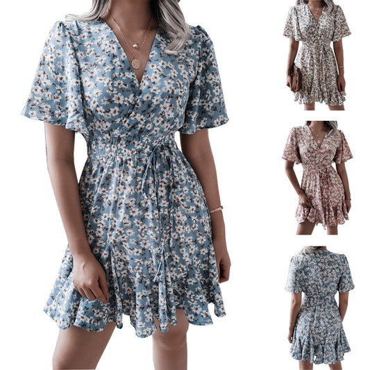 Women Fashion Print Chiffon  Dress