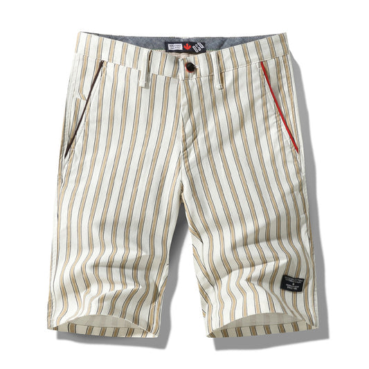 Summer New Men's Striped Five-Point Shorts Printed Shorts
