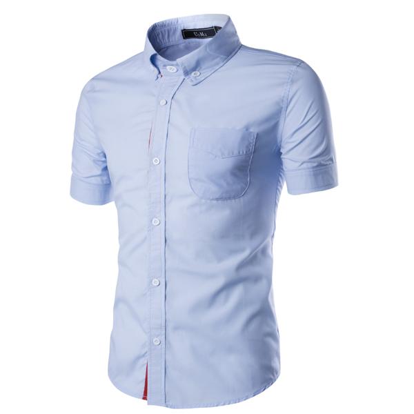 Men Short Sleeve Botton Collar Shirts