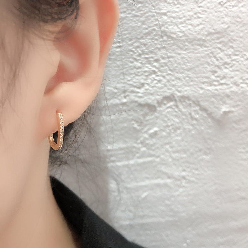 Sterling silver hoop ear buckle earrings women custom