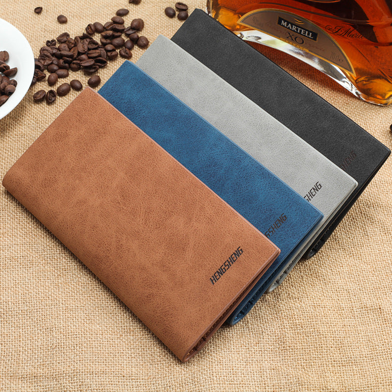 Long Thin Retro Frosted Soft Wallet Men's Wallet