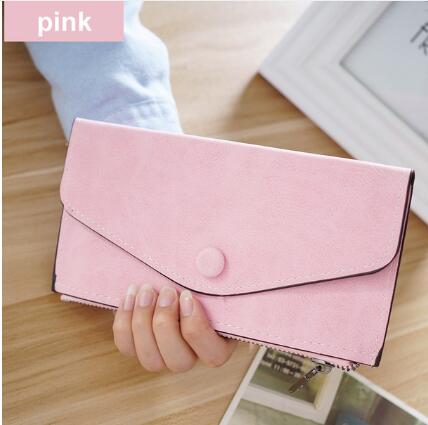 matte leather women's wallet zipper bag vintage female wallet purse fashion card holder phone pocket long women wallet