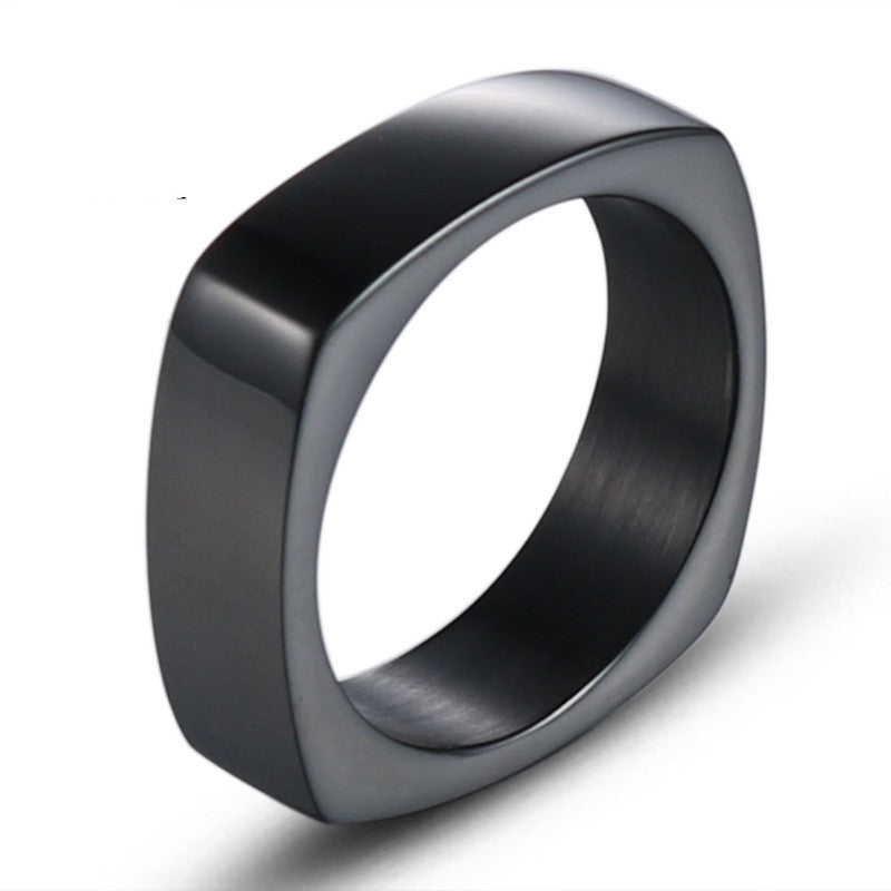 Square Stainless Steel Titanium Steel Ring For Men