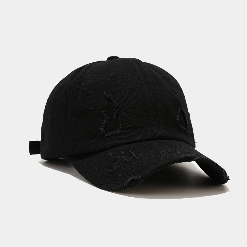 Frayed Washed Baseball Cap Casual Retro Sunshade Cap