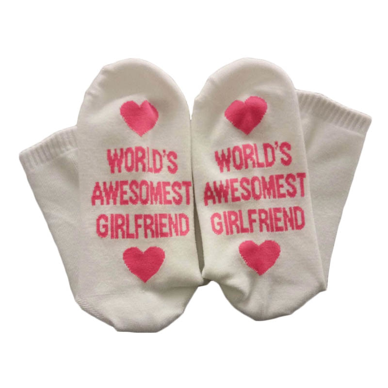 Unisex Men Women Cotton Socks Printing Letter Funny Socks For Boyfriend   Girlfriend Valentine's Day Gift