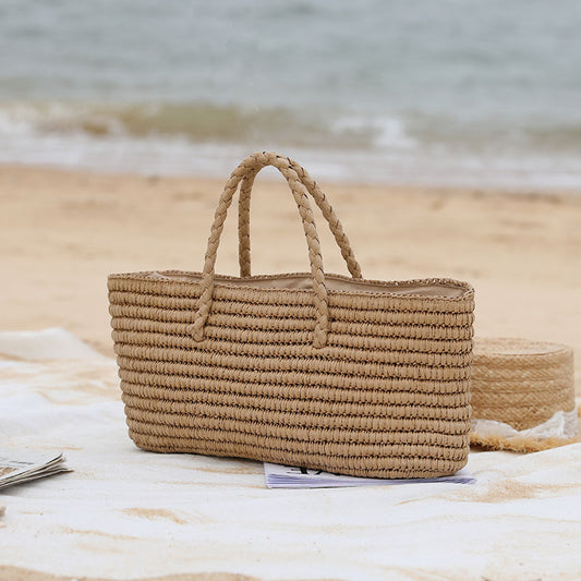 Ladies Straw Large Capacity Seaside Beach Bag