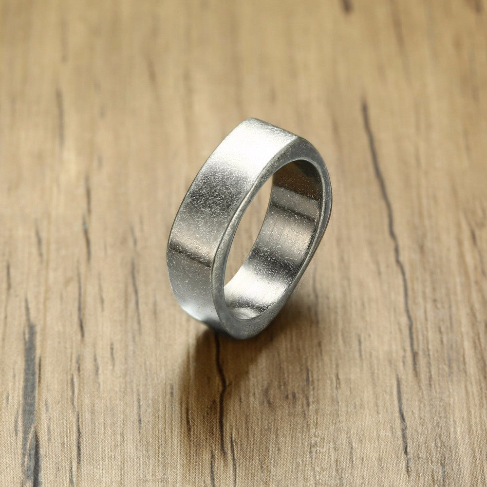 Square Stainless Steel Titanium Steel Ring For Men