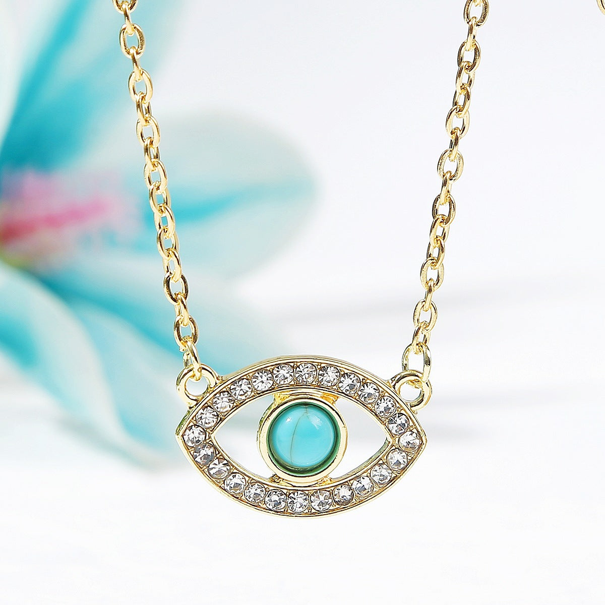 Geometric Angel Eyes Necklace Women