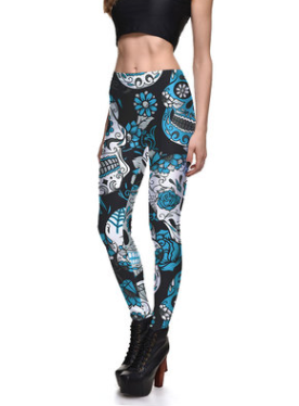 FASHIONABLE SKULL PRINT LEGGINGS