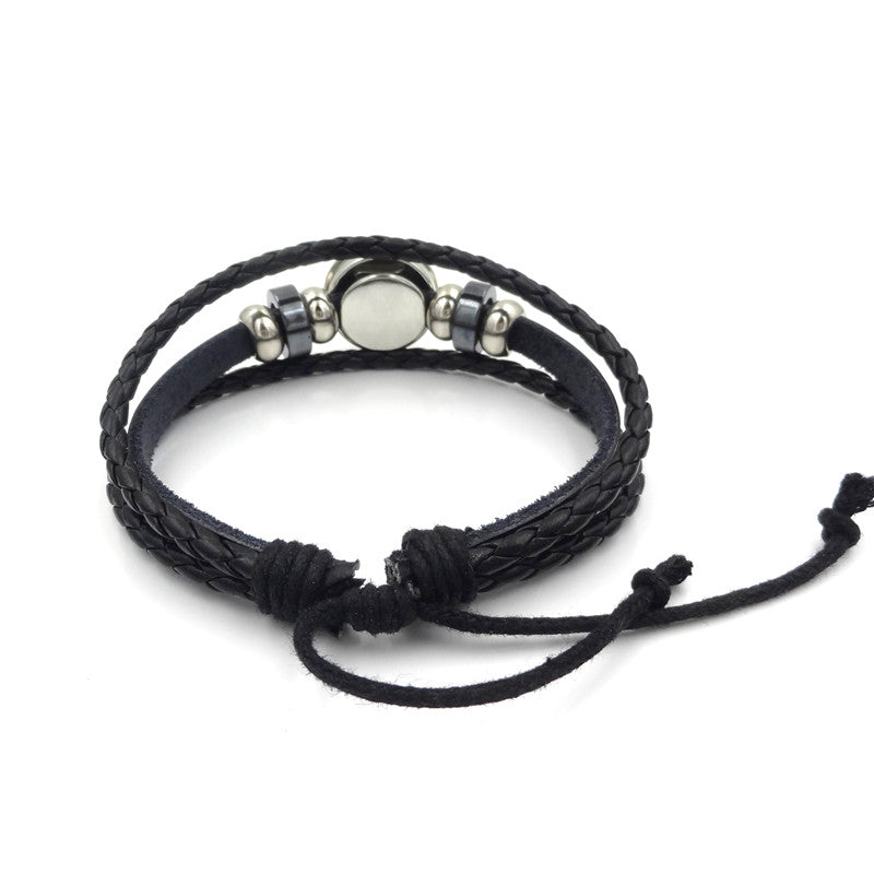 TaiYin Yang Charm Bracelet Multilayer Braided Bracelet Vintage Jewelry Mens Leather Bracelets for Women Gift