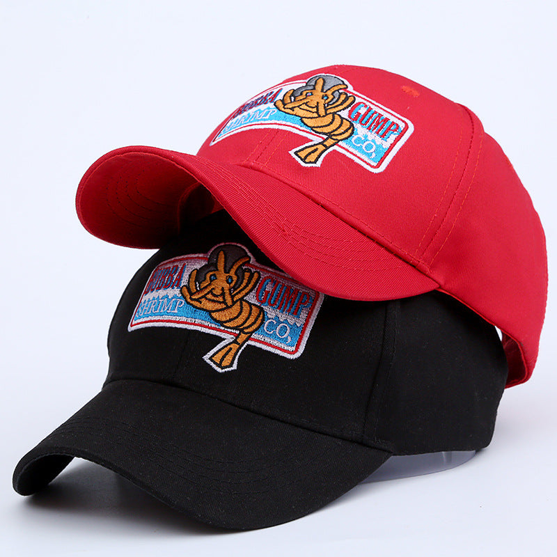 Black And Red Peaked Cotton Adjustable Baseball Cap