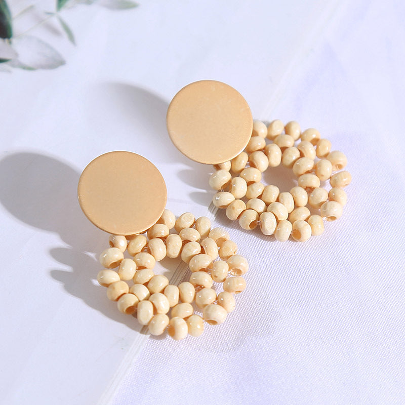 Women's wooden vintage earrings