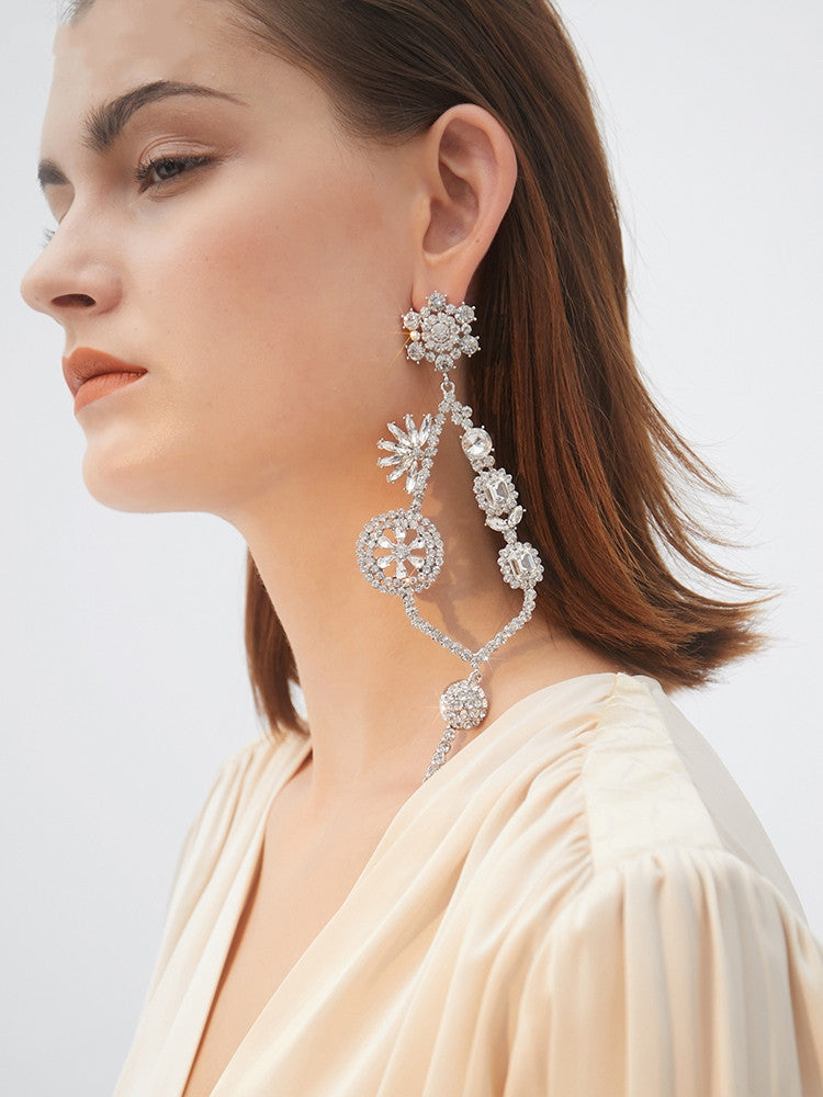 Flower key earrings women
