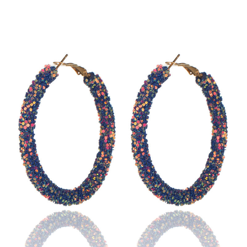 Large earrings sequin women earrings