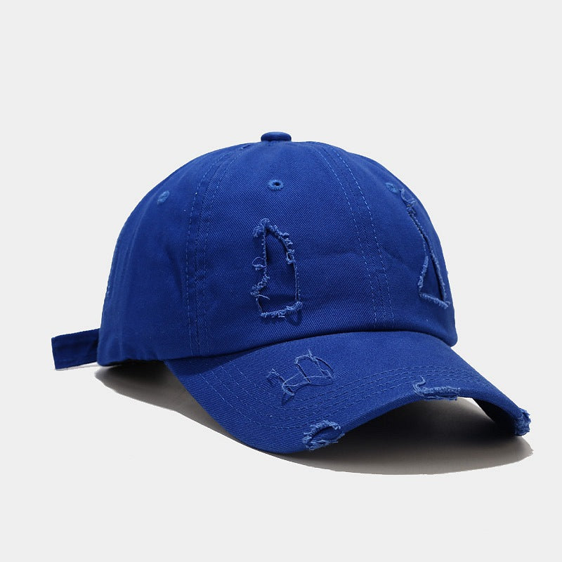 Frayed Washed Baseball Cap Casual Retro Sunshade Cap