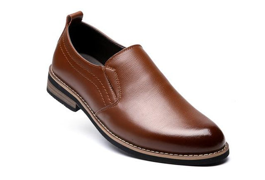 Hole-cut Loafers Solid Men leather  Casual Leather Dress Shoes