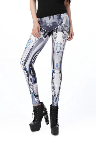 Fashion mech printing type stretch tights leggings wear leggings