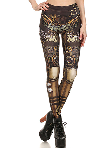 Fashion mech printing type stretch tights leggings wear leggings