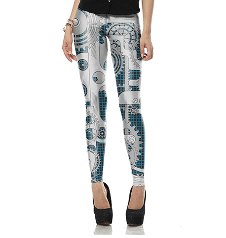 Fashion mech printing type stretch tights leggings wear leggings